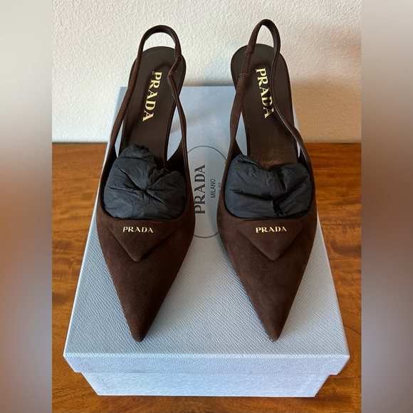 Prada Suede Slingback Heels - Picture 3 of 11